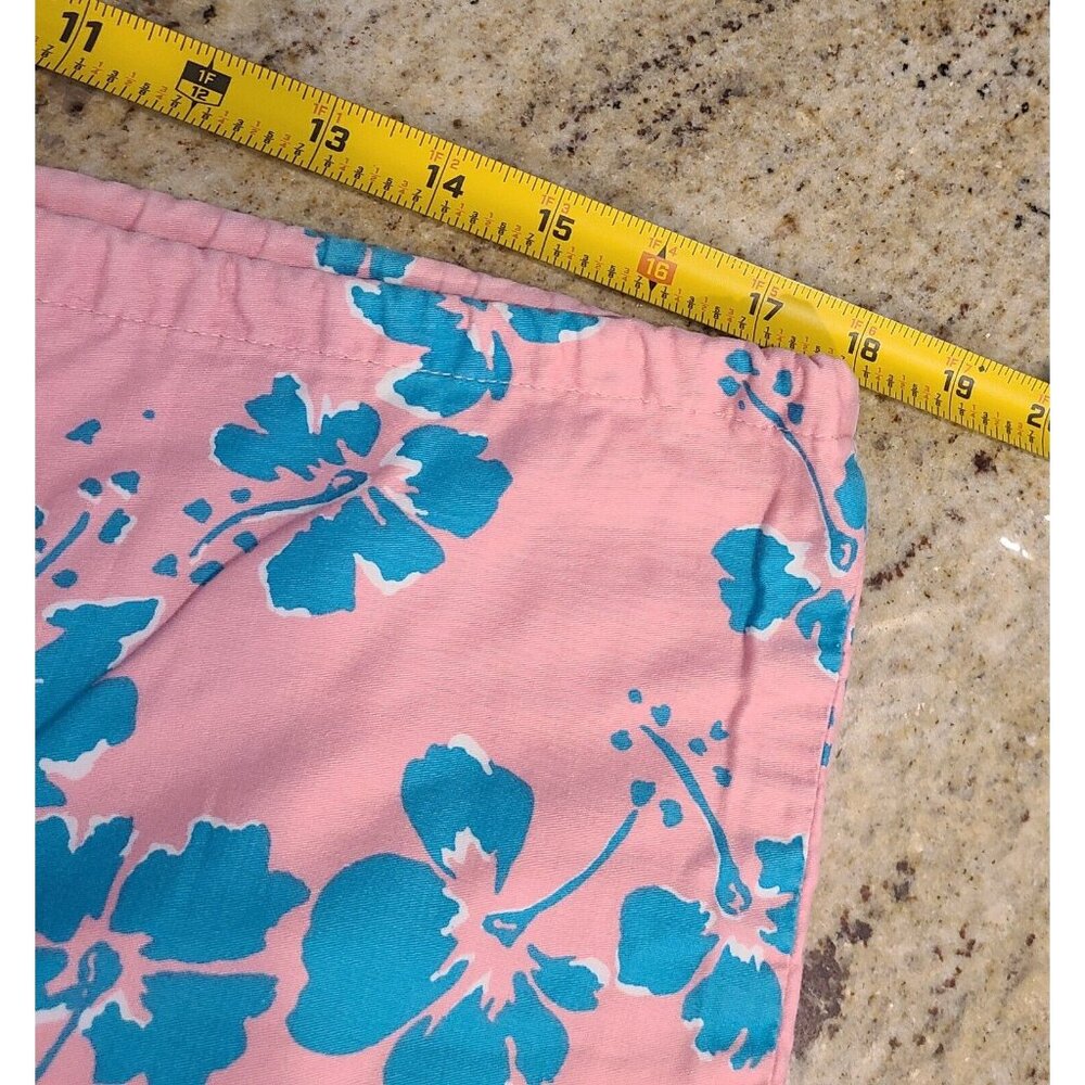 Vintage Men's Size XL Hawaiian Style Honolulu Pink Blue Shorts 36x7 Drawstring - Picture 5 of 13